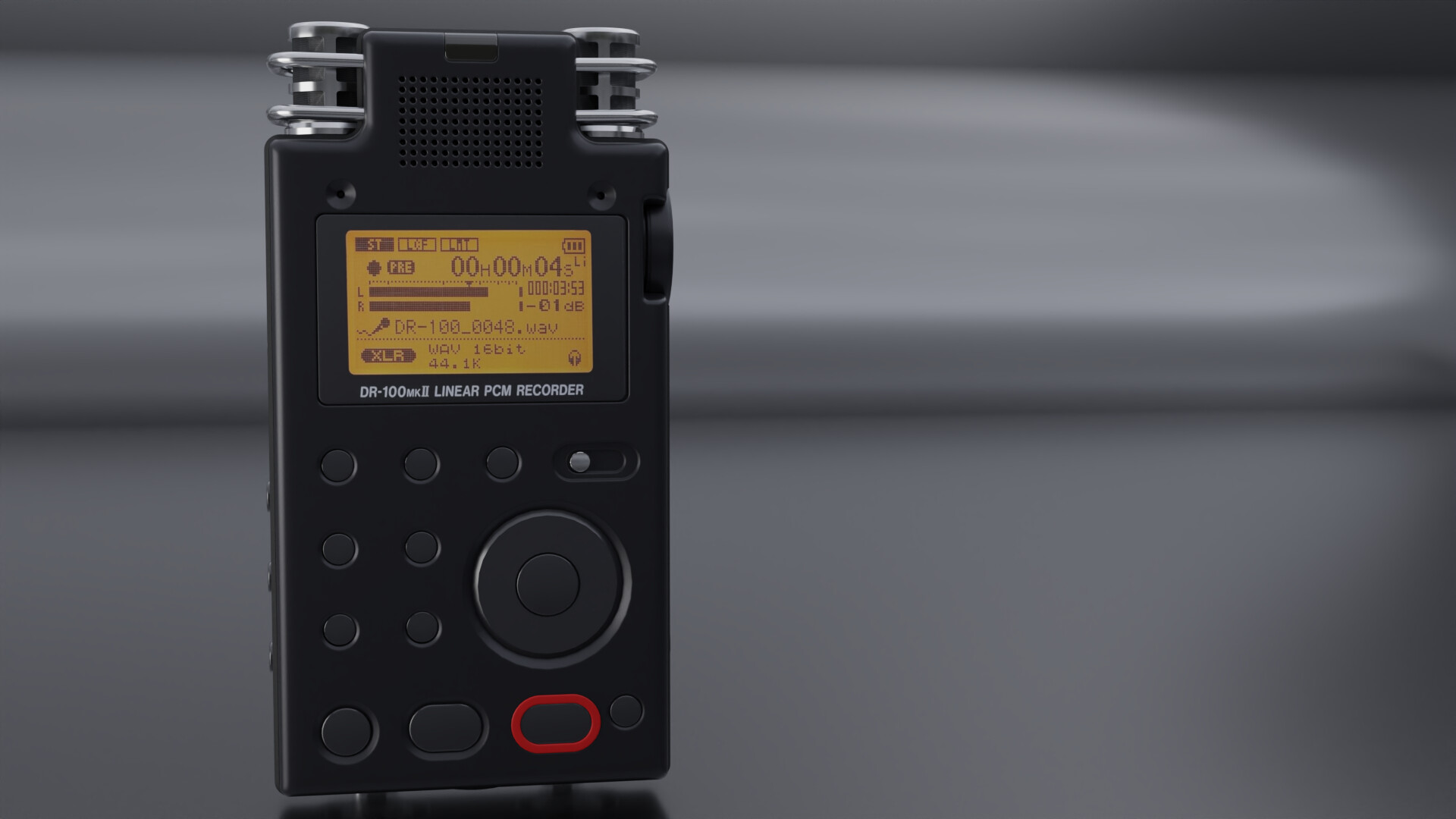 Audio Recorder — bottom XLR port detail